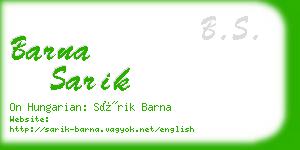 barna sarik business card